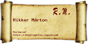 Rikker Márton névjegykártya