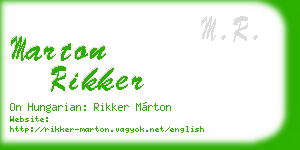 marton rikker business card
