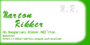 marton rikker business card